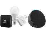 Echo Pop 1ª Geração Smart Speaker com Alexa + Kit Casa Inteligente Positivo