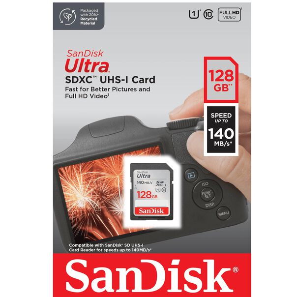 Cartão SDXC 128Gb SanDisk Ultra 140mb-s UHS-I U1 Classe 10 image number null