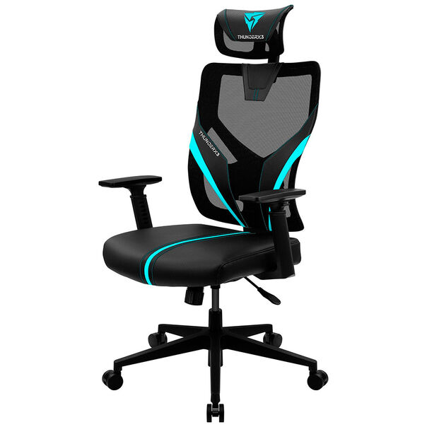 Cadeira Gamer Ergonômica ThunderX3 Yama1 Preto-Ciano - Preto com Azul image number null