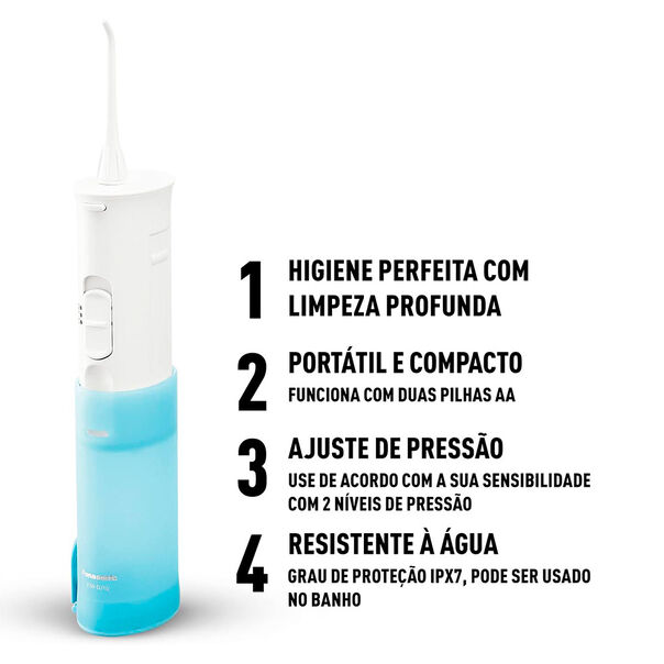 Irrigador Oral Panasonic Portatil Resistente À Água 165ml - - Branco image number null