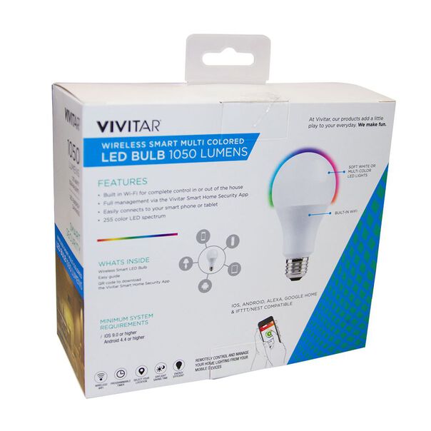 Lâmpada LED WiFi Vivitar LB-80 1050 Lumens Branca ou Colorida image number null