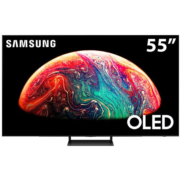 Smart TV 55 OLED 4K Samsung 55S90C Pontos Quânticos. Painel até 144hz. Processador com IA - Preto image number null