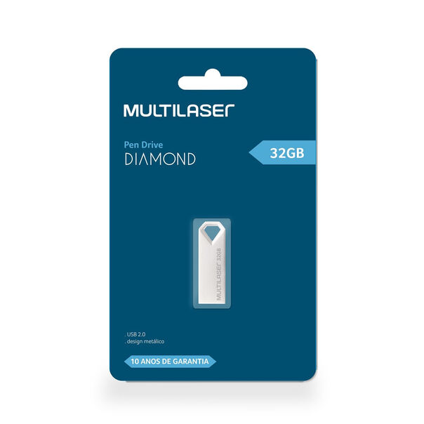 Pen drive Multilaser Diamond 32GB USB 2.0 Metálico - PD851 PD851 image number null