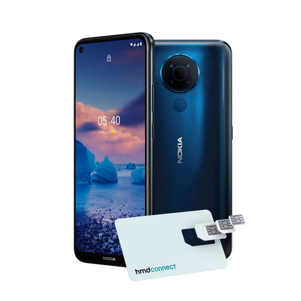 Smartphone Nokia 5.4 128GB. 4GB RAM. Tela 6.39 Pol. Câm Quádrupla com IA + Lentes Ultra-Wide + Cartão SIM HMD Connect - Azul - NK030 NK030 image number null