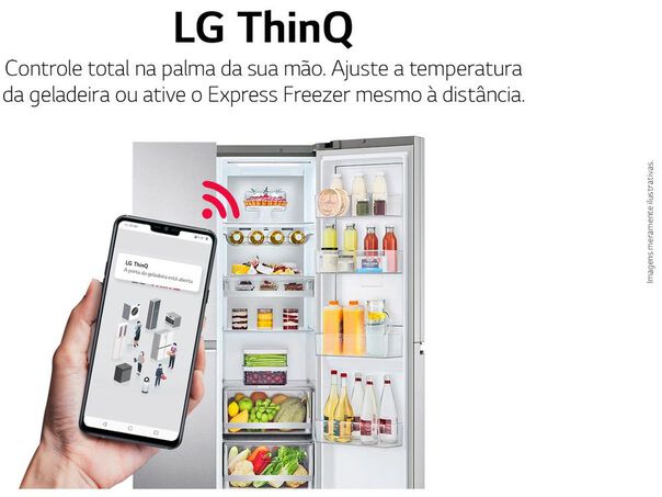 Geladeira LG Frost Free Smart Side by Side 611L GC-L257SLP 220V image number null