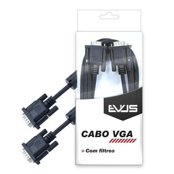Cabo EVUS VGA 5.0M com Blister HD15M X HD15M Preto com Filtros Modelo C-005 image number null