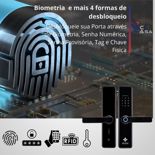 Fechadura Eletrônica Biométrica Pro Ekaza image number null