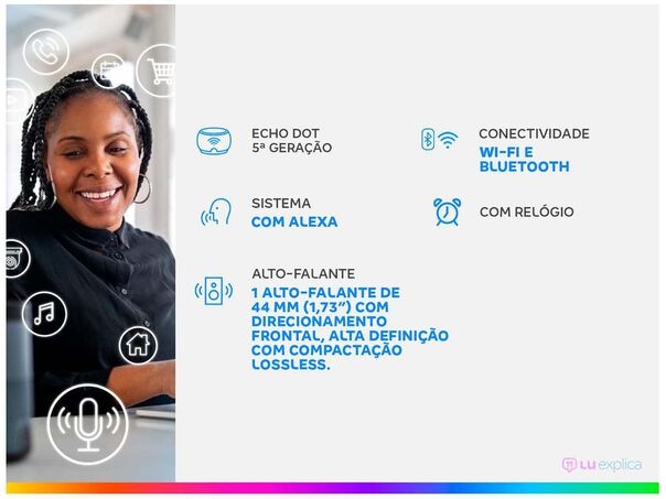Echo Dot 5ª Geração Smart Speaker com Alexa  - Branco image number null
