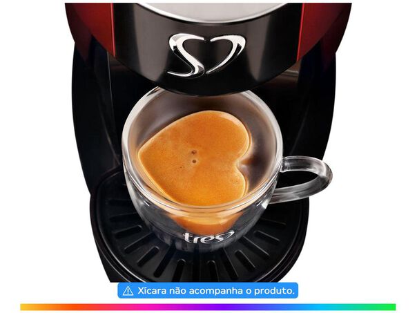 Kit Cafeteira Espresso TRES 3 Corações Touch Vermelha + 40 Cápsulas com 4 Sabores - 220V image number null