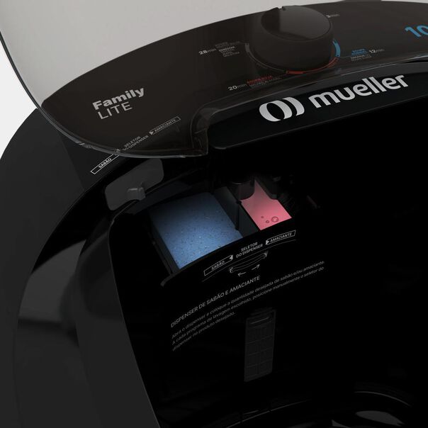 Tanquinho Máquina de lavar roupa Semiautomática Mueller Family Lite 10kg Preta - 220V - Preto image number null