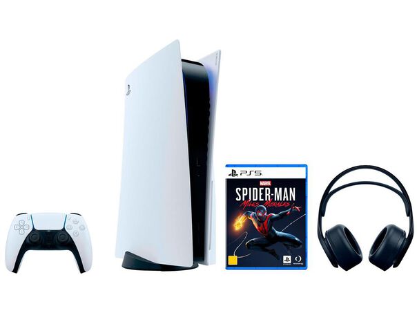 PlayStation 5 825GB 1 Controle Sony + Headset Gamer Pulse 3D + Marvels Spider-Man Miles Morales image number null