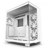 Gabinete Gamer Nzxt H9 Flow Lateral Vidro Temp. Mini-itx Micro-atx Atx Com 4 Fans Branco - Cm