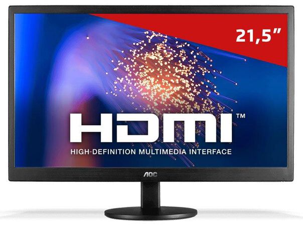 Monitor LED 21.5 AOC E2270SWHEN 21.5 LED FULL HD 1920X1080 Widescreen com VGA e HDMI Preto image number null