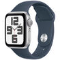 Apple Watch SE 2 (2023) 40 mm - M - L  GPS - Silver Aluminum - Storm Blue Sport