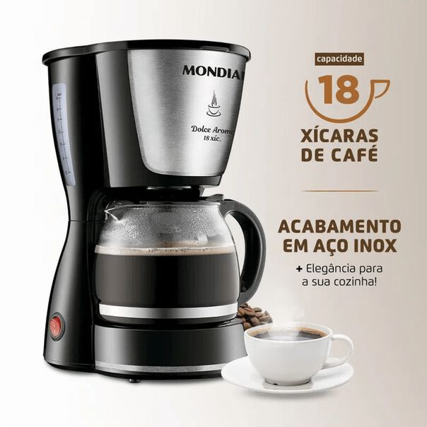 Cafeteira 550W 720ml MONDIAL C-30-18X 18 Xic Preto 110V image number null