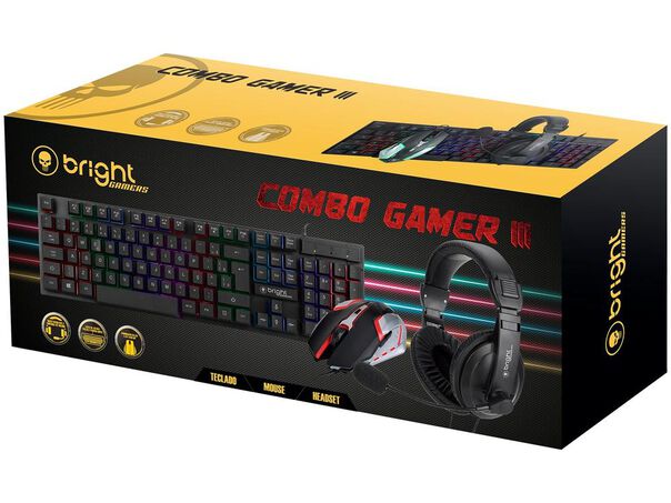 Kit Gamer RGB Teclado Mouse Headset Bright 543 image number null