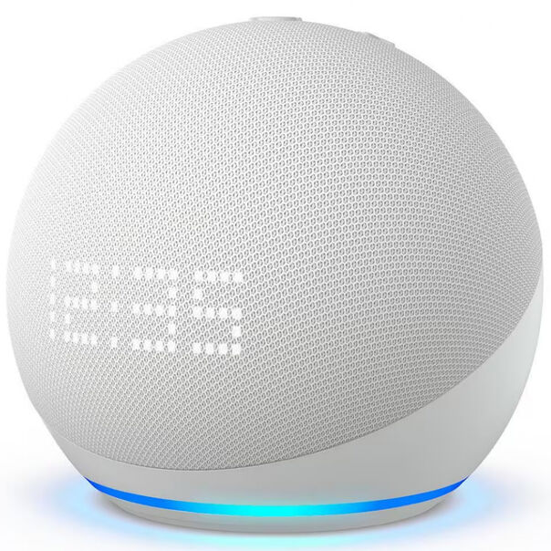 Smart Speaker Amazon Echo Dot 5ª Geração com Alexa e Relógio - Branco image number null