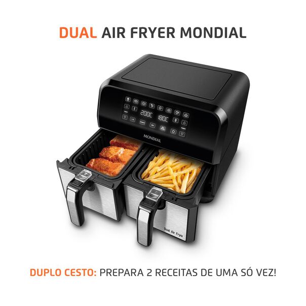 Fritadeira Air Fryer Dual Duplo Cesto 8L Mondial AFD-01-BI AIR FRYER AFD-01-BI 127V-60Hz image number null