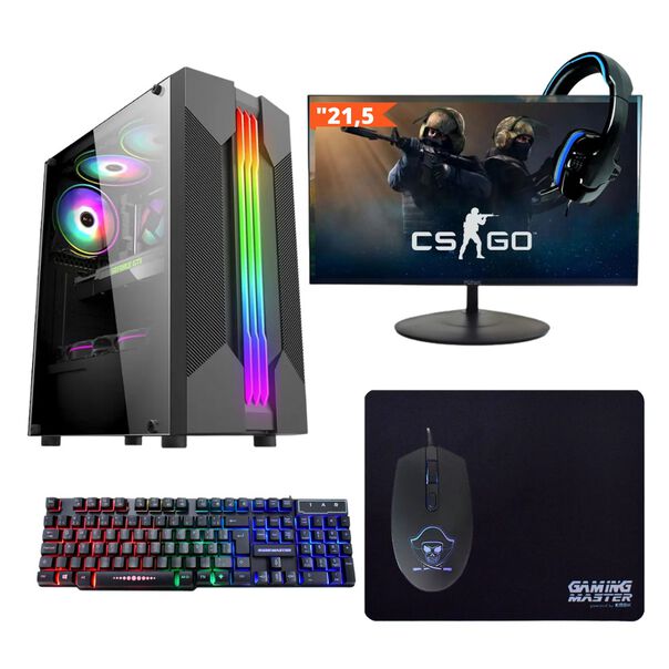 Computador Gamer Tob Core I5 Ssd 240gb 16gb Vga Gt730 4gb Windows 10 Pro Trial + Teclado/mouse + Mouse Pad + Headset + Monitor 21.5 image number null