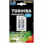 Carregador USB Toshiba de Pilha AA-AAA com 2x Pilhas AA Recarregável de 2000mAh
