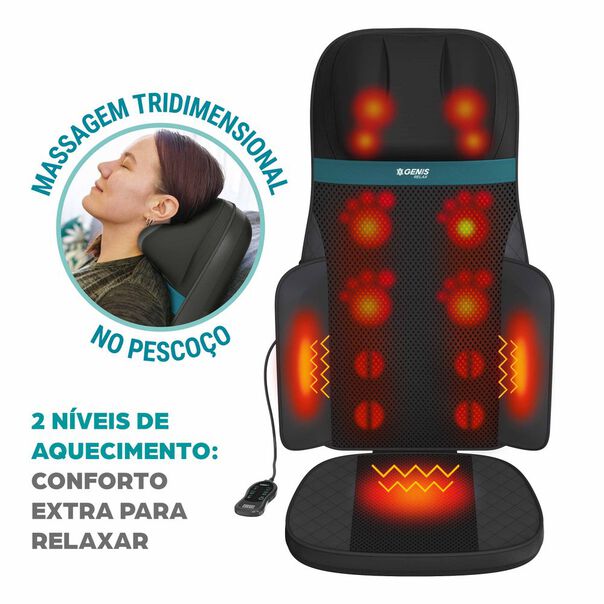 Assento Massageador Shiatsu Comfort Genis Relax | Bivolt image number null