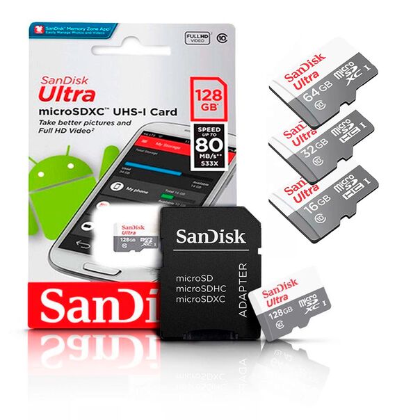 Cartão De Memoria Micro Sd Sandisk 128GB Ultra Classe10 80mb-s image number null