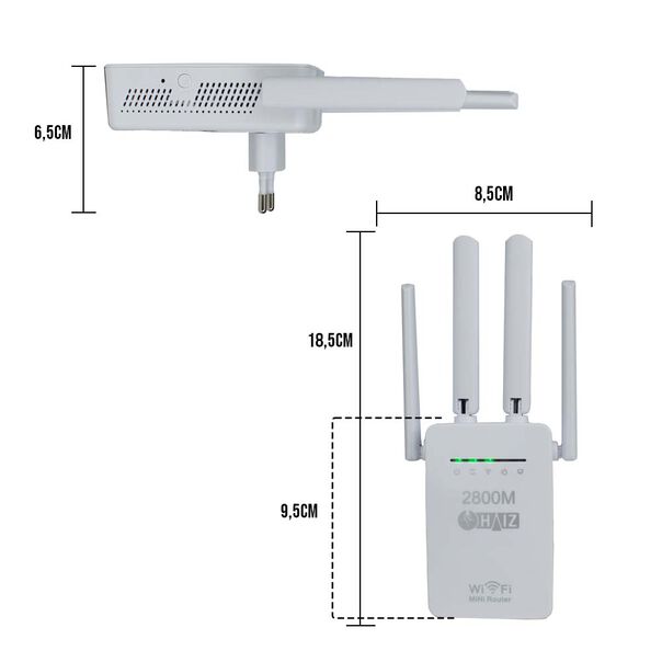 Repetidor Wifi 4 Antenas - Hz-pixlink Cor:branco image number null
