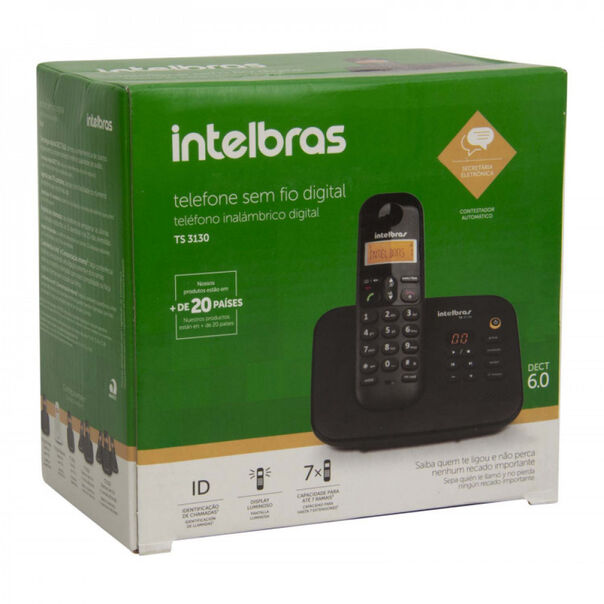 Telefone Intelbras Sem Fio Ts 3130 - Preto image number null