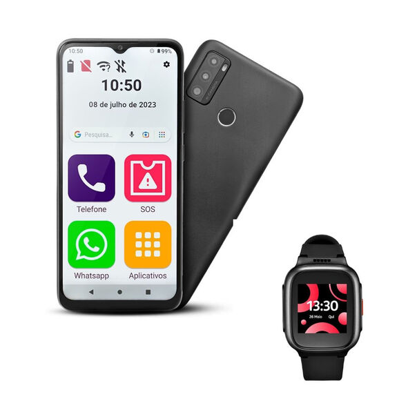 Kit Smartphone Obasmart Conecta Max 2 64gb e Seniorwatch 4g - Ob054k image number null