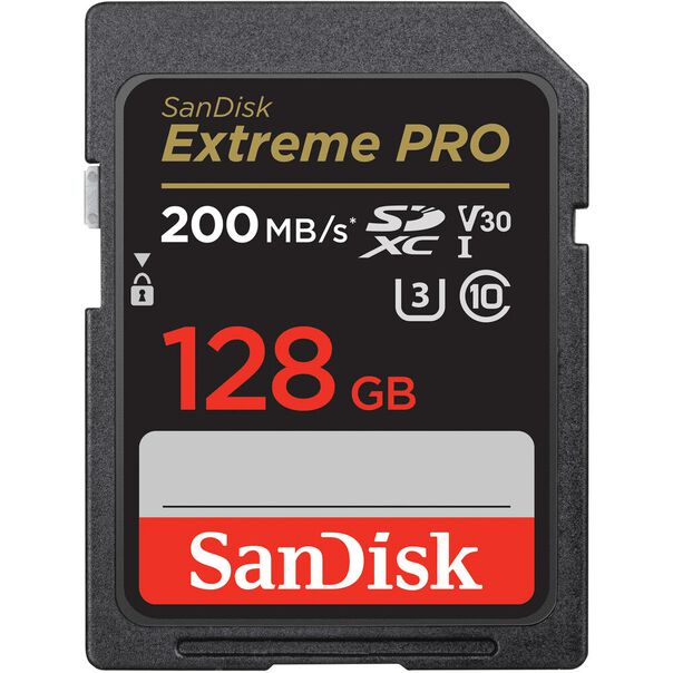 Cartão SDXC 128Gb SanDisk Extreme Pro 200Mb-s 4K UHS-I - V30 - U3 - Classe 10 image number null
