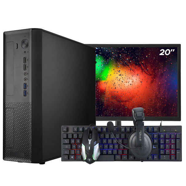 Computador Completo SFF Slim Ark Monitor 20" Intel Core i7 3770 8GB SSD 480GB Linux Combo Gamer image number null