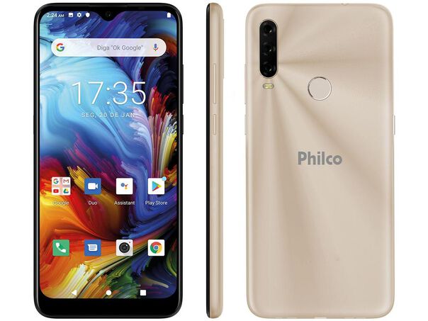 Smartphone Philco HIT P10 128GB Dourado 4G - Octa-Core 4GB 6 2” Câm. Tripla + Selfie 8MP  - 128GB - Dourado image number null