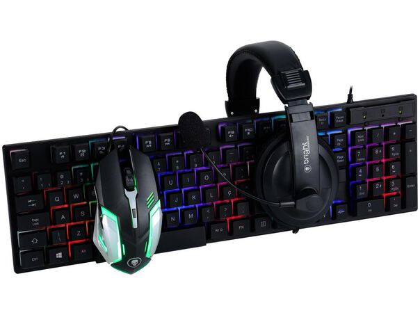 Kit Gamer RGB Teclado Mouse Headset Bright 543 image number null