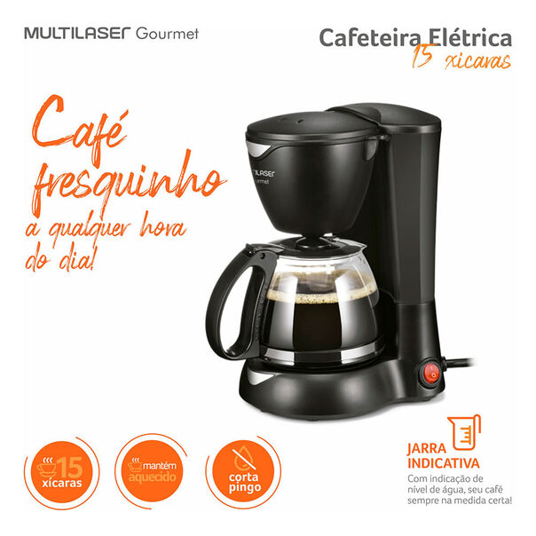 Cafeteira Gourmet Elétrica 15 Xícaras Multilaser BE01 127V image number null