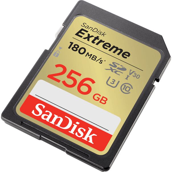 Cartão SDXC 256Gb SanDisk Extreme 4K 180Mb-s UHS-I - V30 - U3 - Classe 10 image number null