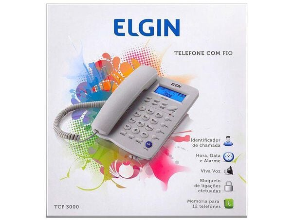 Telefone com Fio Elgin 42TCF3000 Identificador de Chamada Viva Voz Chave Bloq. - Branco image number null