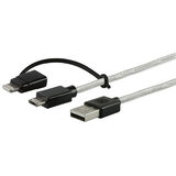 Cabo Micro USB GE Pro de 1.80m com Adaptador Conector Lightning - 38162 - Branco