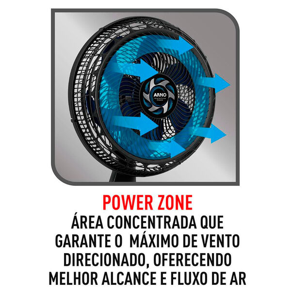 Ventilador de Mesa Arno Xtreme Force VB40 40cm com 3 Velocidades e 6 Pás - Preto - 110V image number null