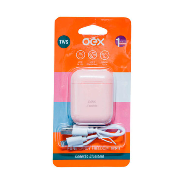 Fone de Ouvido Bluetooth OEX Candy TWS11 Rosa Claro image number null