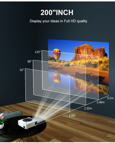 Projetor DataShow Wzatco H1 Full HD HDMI 7000 Lumens Android Cor:Preto image number null