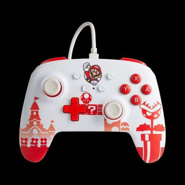 Controle Powera Wired (com Fio) - Mario Red White - Switch image number null