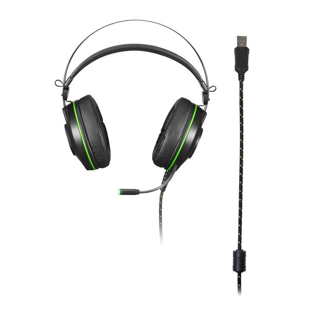 Headset Gamer Warrior Raiko USB 7.1 3D Digital Surround Sound LED Verde - PH259 PH259 image number null