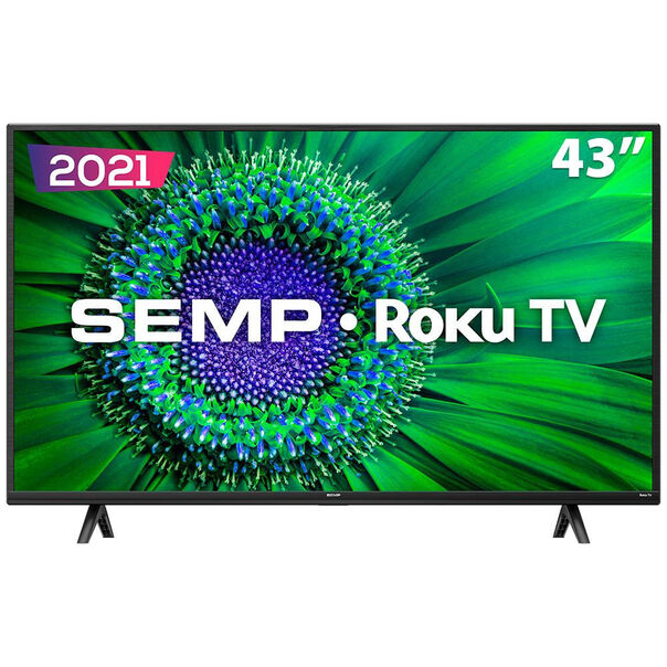 Smart TV 43 LED Roku R5500 FHD Wifi Dual Band 3 HDMI 1 USB com Controle por Aplicativo Semp - Preto - Bivolt image number null