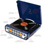 Tocador de discos Vinil Retrô Bronco LP c- conversão digital  AM-FM  entradas AUX e USB - Azul