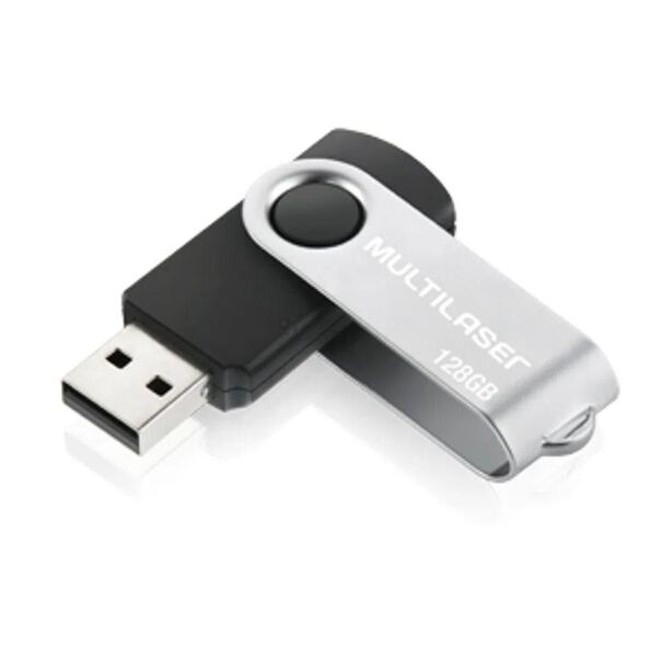 Pen Drive TWIST 128GB USB Leitura 10MB S e Gravacao 3MB S Preto Multilaser - PD591 image number null