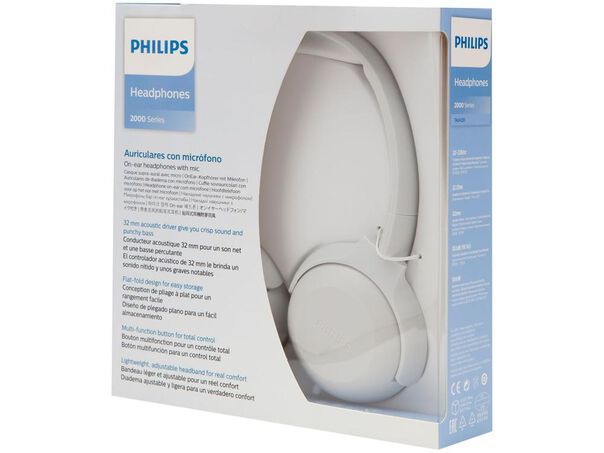 Headphone Philips Série 2000 TAUH201WT-00 com Microfone Branco - Branco image number null