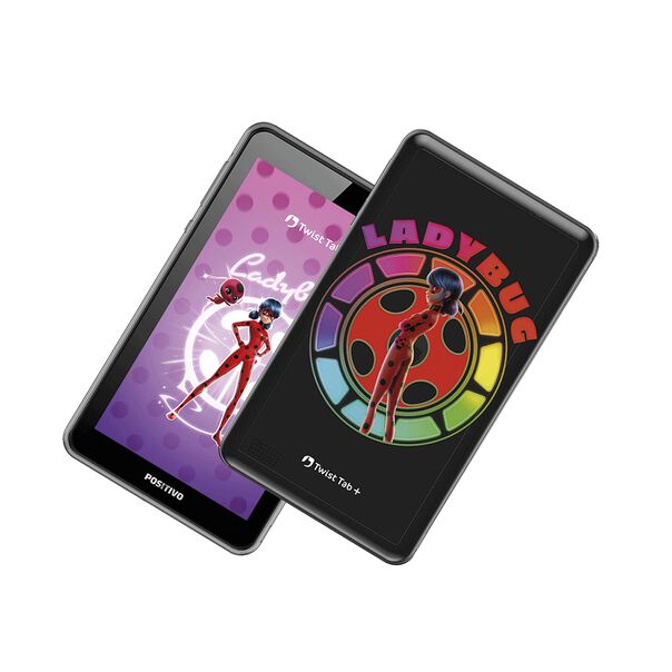 Tablet Positivo Twist Tab Lady Bug + com 2 capas de proteção 2GB 64GB bateria 3100mAh 7” - Preto image number null