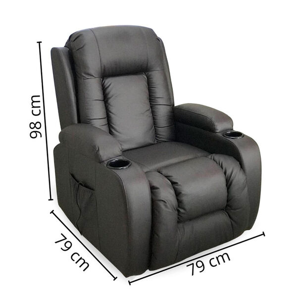Cadeira de Massagem Reclinável Marrom Com Aquecimento Importway image number null