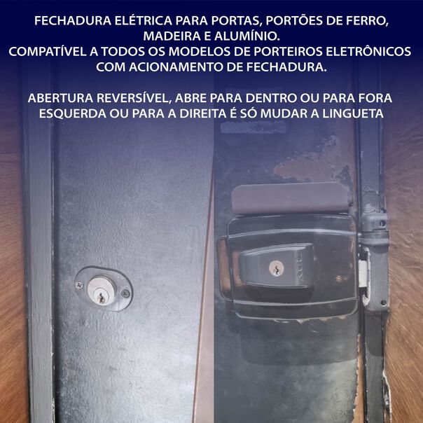 FECHADURA AGL- AL100R - 12V PRETA - CH.SIMP image number null