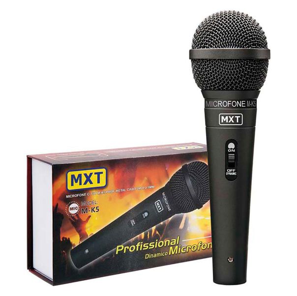 Microfone MXT M-K5 Preto Metal com Fio 3 Metros 541022 image number null